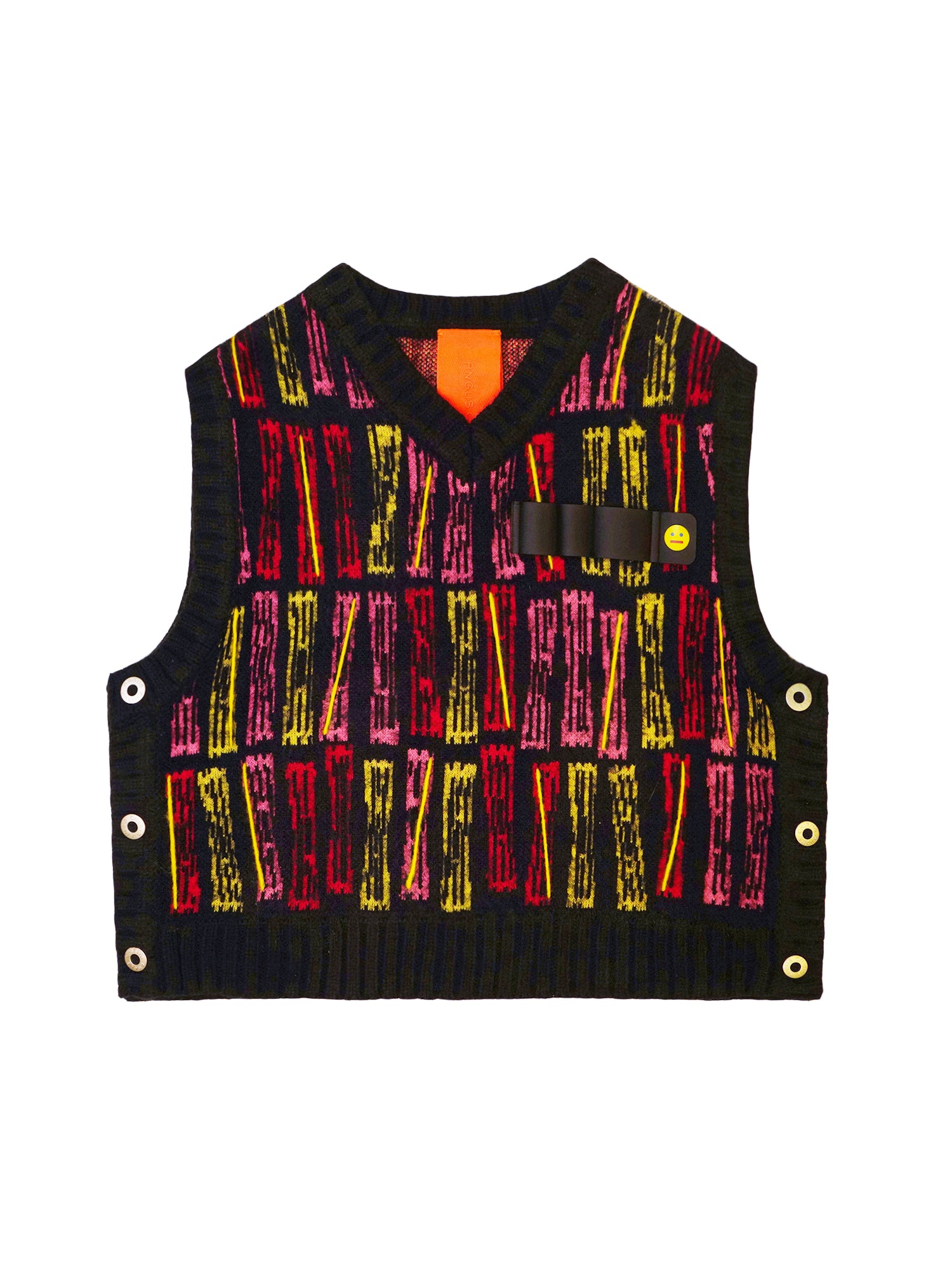 HAIR ROLLER  BUTTON-DOWN KNITTED VEST