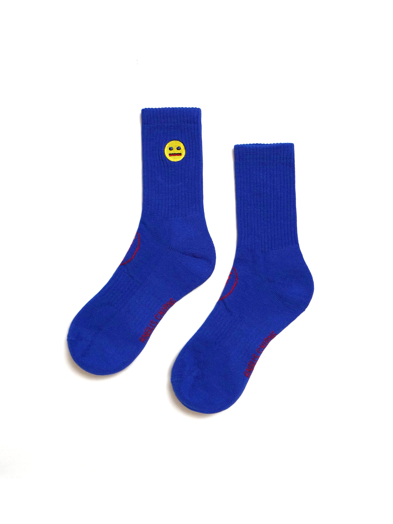 [SMILEY by ANGUS CHIANG] EMBROIDERED CREW SOCKS