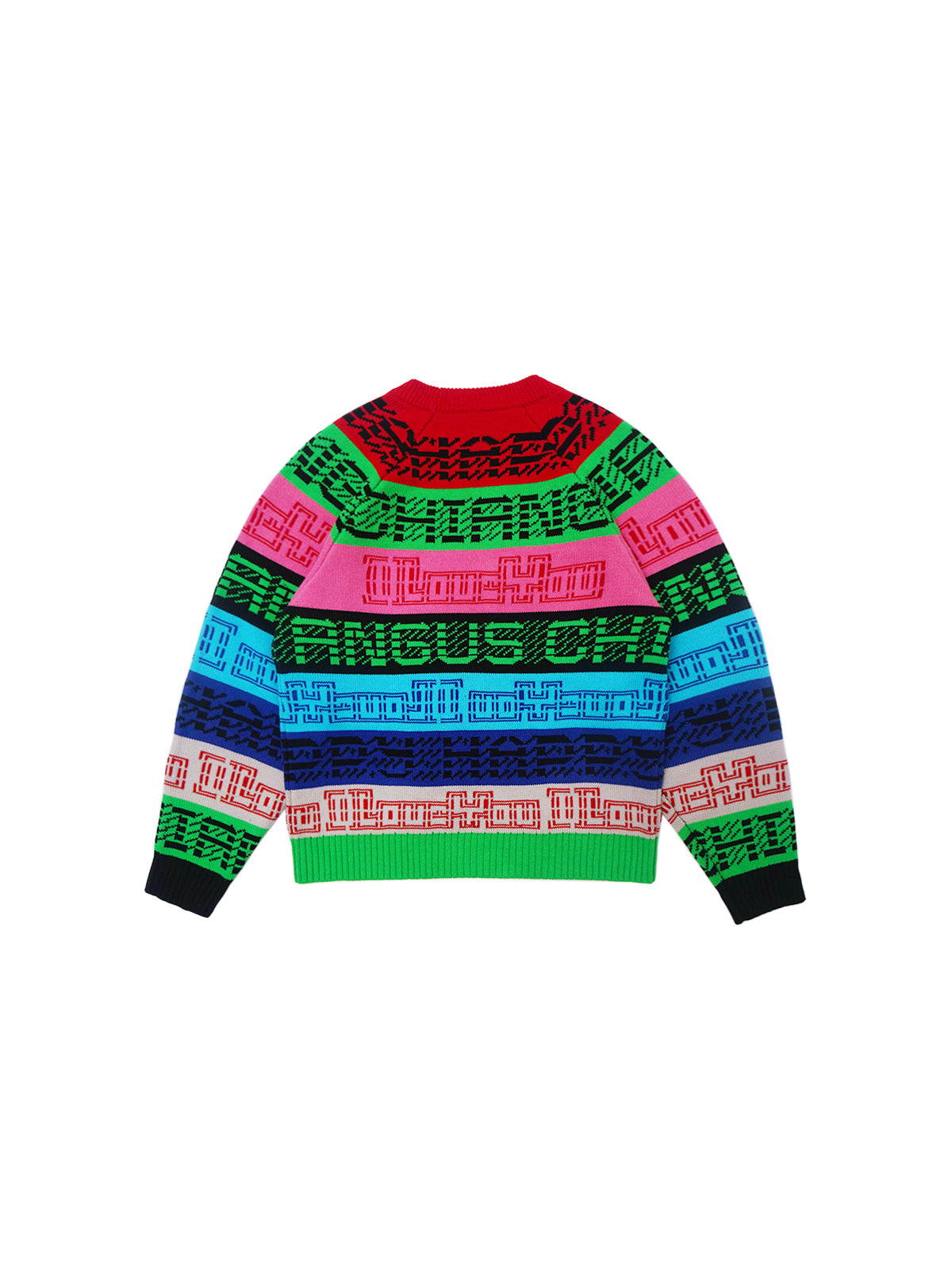 MESSAGE FROM THE FUTURE COLORFUL LOGO STRIPE SWEATER