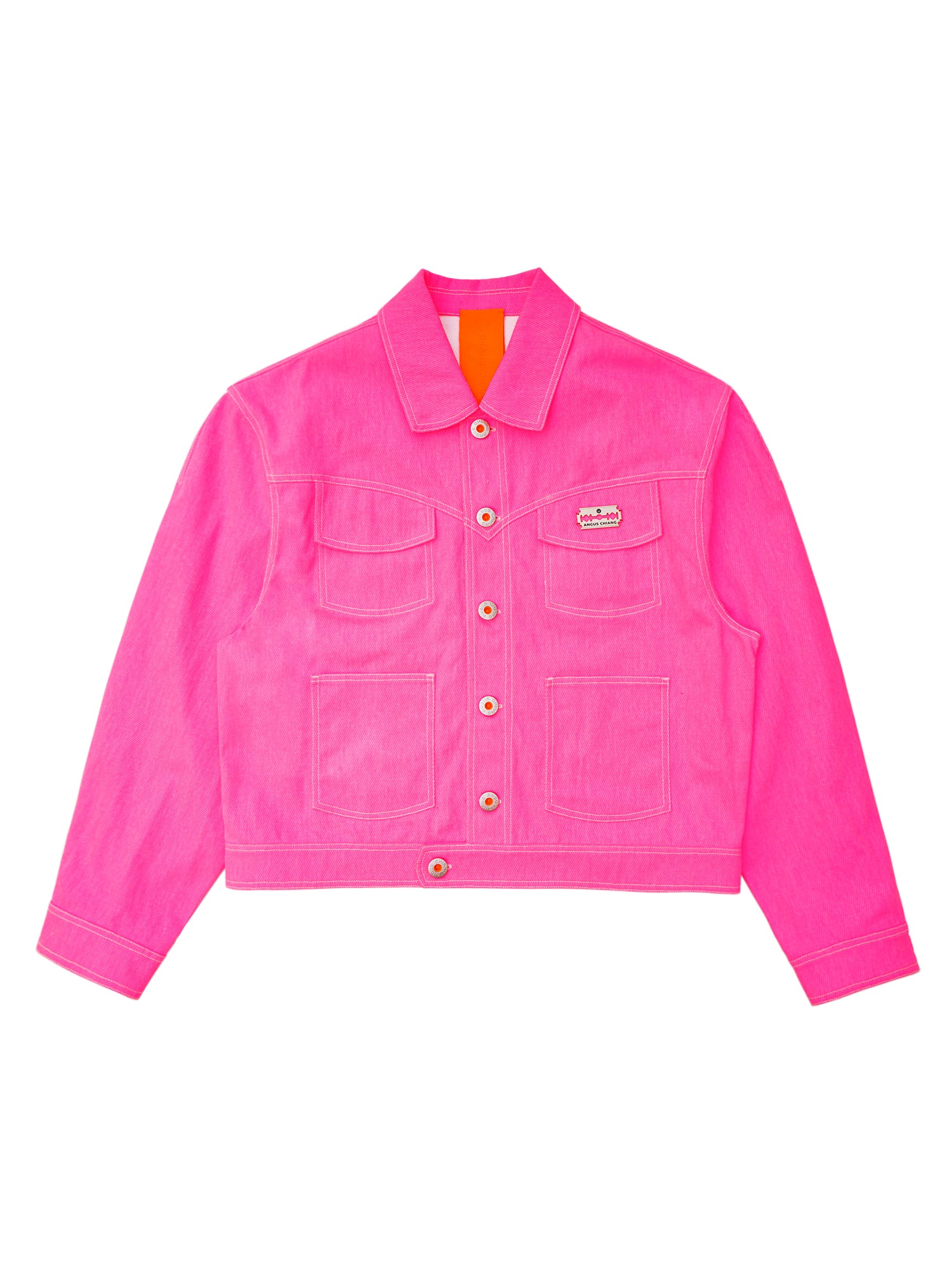 All Chilled Out Hot Pink/Multi Color Denim Knitted Fringe Jacket - O4924HPK  - SMALL in 2023